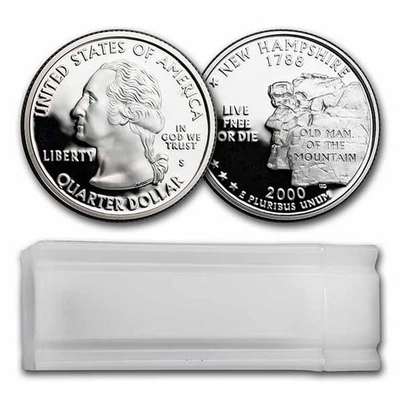 2000-S New Hampshire Statehood Quarter 40-Coin Roll Prf (Silver)