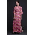 thumbnail image 2 of Bimba Rayon Circle & Triangle Geometric Womens Printed Side Slit SummerDressLong Maxi Gown-Large, 2 of 6