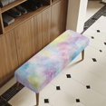 thumbnail image 3 of Psesaysky Pastel Tie Dye Long Bench Seat Slipcover, Stretch Polyester Spandex Fabric Bench Protector Cover for Dining and Living Room, 3 of 9