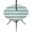 Aqua Grey, variant on Round Outdoor Tablecloth with Umbrella Hole and Zipper, Haze Blue Stripe Tablecloth with Elastic Waterproof, Farmhouse Blue Gray Striped Patio Table Covers for 55" - 60" Picnic Pool Tables