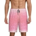 thumbnail image 1 of Fotbe Sparkly Pink Glitter Pantalones Cortos de Pijama para Hombre, Ropa de Dormir, Pantalones de Pijama Cortos para Hombre-4X-Large, 1 of 6