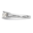 thumbnail image 3 of Solid 14K White Gold Three Stone Engagement Ring with CZ Cubic Zirconia Size 6.5, 3 of 8