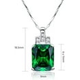 thumbnail image 4 of NUNCAD Women's Pendant Necklace with Created Emerald Cubic Zirconia CZ Birthstone 925 Sterling Silver Chain Pendant, 4 of 5