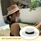 thumbnail image 4 of Sonducket Sombrero de paja de verano de ala ancha, informal, transpirable, para acampar, pescar, viajar, playa, moda, tapa plana, gorra Sombreros Blanco negro NO4, 4 of 6
