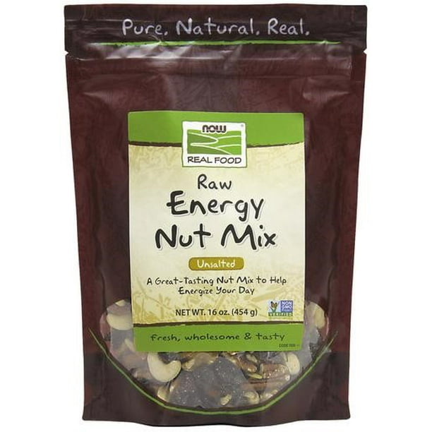 NOW Foods Real Food Raw Energy Nut Mix Unsalted 16 oz Vegan Walmart