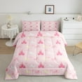 thumbnail image 2 of Erosebridal Stars Magical Unicorn Bedding Queen Comforter Set, Dreamy Castle Down Comforter, Pink, Reversible 3pcs, 2 of 7
