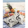 thumbnail image 3 of Outdoor Throw Pillow Cover Black Ink Musical Note Design Waterproof Cushion Covers 2 Pack Retro Sheet Music Pillow Cases Home Decoration for Patio Garden Couch Sofa, 3 of 6