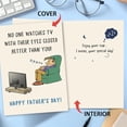 thumbnail image 3 of Funny Father's Day Card for Dad Grandpa, Humorous Fathers Day Gift from Daughter Son, Unique Dad Card, Watches TV with Eyes Closed Cards, 3 of 7
