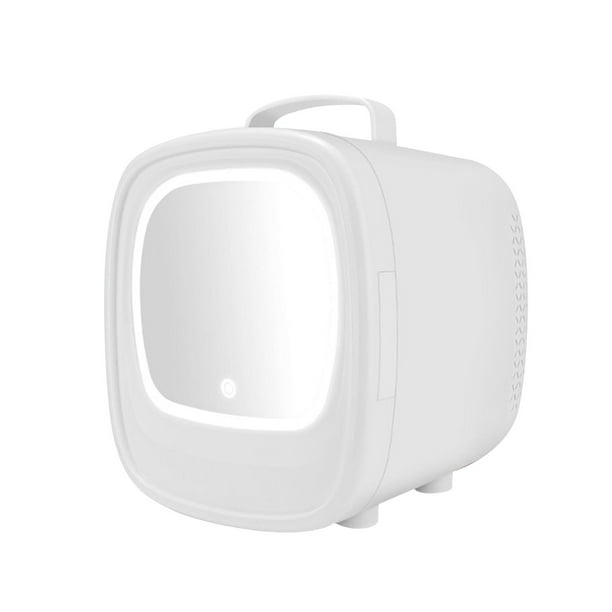 Mini refrigerador, refrigerador para el cuidado de la piel, refrigerador personal con espejo de maquillaje iluminado, refrigerador de automóvil para Uso doméstico del coche