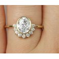thumbnail image 5 of vylahjewellery Unique Bezel Set Half Halo Anniversary Ring 2 Ct Oval Cut Moissanite Diamond Ring 10K Rose Gold Engagement Ring Gift for Her, 5 of 6