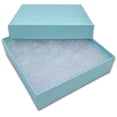 thumbnail image 2 of TheDisplayGuys 100-Pack #33 Cotton Filled Cardboard Paper Jewelry Box Gift Case - Pearl Teal (3 1/2" x 3 1/2" x 1"), 2 of 7