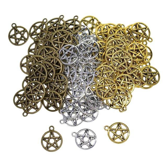 Paquete De 50 De Nudos Celtas Retro, Colgantes, , Para Pulseras De Bricolaje, Joyería De Collar (plata Antigua, Oro Antigu