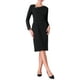 thumbnail image 4 of VESTIDO FORMAL ASIMÉTRICO DE MANGA LARGA MIDI ELASTIZADO M NEGRO DE INSPIRE CHIC, 4 of 5
