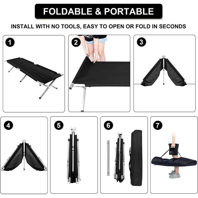 YSSOA Folding Camping Cot with Storage Bag for Adults Portable