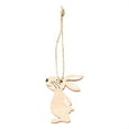 thumbnail image 2 of Xihbxyly Ofertas Prime Del Día Solo Hoy Conejito de Pascua de Madera con Flores Blancas, Decoración de Madera para El Hogar, Colgante Pequeño, 2 of 7