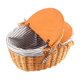 thumbnail image 1 of Cesta Tejida Para Picnic, Cesta De Mano De Mimbre Portátil Duradera, Cesta De Fruta Rústica Con Tapa Para Salida Al Aire Libre, 1 of 8
