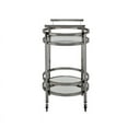 thumbnail image 3 of BOWERY HILL 2 Tiered Serving Cart in Clear Glass and Black Nickel, 34" H x 27" W x 19" D, 3 of 3
