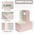 thumbnail image 3 of 2 Cup Disposable Drink Carrier with Handle - MJTYUTMO Kraft Paperboard Cup Holder Disposable Cup Carriers for Hot or Cold Drinks and Coffee, Pink (5 PCS), 3 of 7