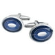 thumbnail image 1 of Gemelos de francesa para hombre, ovalado, azul, con goteo, para negocios, chapado en uñas, novio, 1 of 6