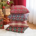 thumbnail image 5 of Pack of 2 Christmas Plaid Decorative Throw Pillow Covers Snowflake Tartan Scottish Cushion Cover for Sofa Couch Farmhouse Holiday Decor Red and Yellow, 20x20 Inch, 5 of 6