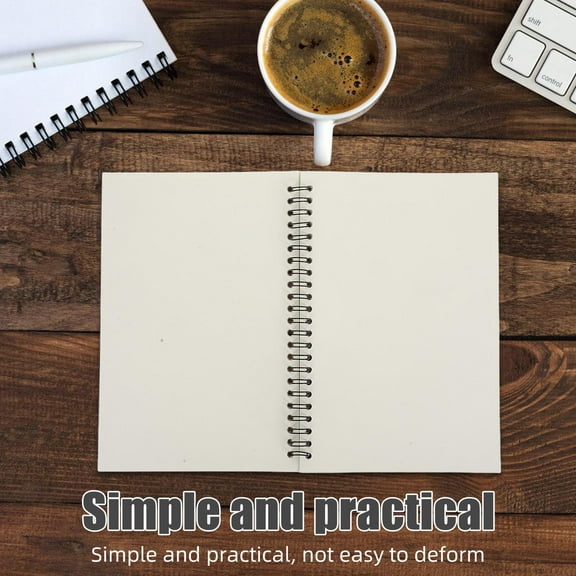 Worgeous Vintage Kraft Paper Spiral Journal Planner Diary Notebook for Students Office Writing Drawing (Black Cover)