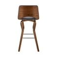thumbnail image 5 of Gerty 26" Swivel Grey Faux Leather and Walnut Wood Bar Stool, 5 of 5