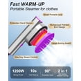 thumbnail image 2 of Travel Steamer for Clothes, Fast Heat-Up in 15s 1200W Portable Handheld Garment Steamer, Leak-Proof Fabric Quick Wrinkle Remover Ceramic Panel, 100-220V, 2-in-1 Dry & Wet Iron for Home, Office & Trav, 2 of 8