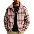thumbnail image 3 of WIZUTIZ Men's Reversible Jacket Plaid Zip Up Loose Thin Sports Coat Polyester Spandex Waterproof Windproof for Hiking Camping Outdoor Daily Mens Fashion, 3 of 7