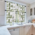 thumbnail image 2 of 36 Inch Kitchen Curtains Olive Green and Grey Geometric Abstract Art Window Curtains and Valances Set of 3, White Modern Art Background Short Tier Curtain for Kitchen Kitchen Decor, 2 of 6