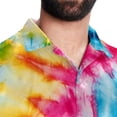 thumbnail image 5 of tie dye100 Men's Short Sleeve Printed Button Down Beach Shirt Casual Summer Unisex Tops with Spread Collar, 5 of 6