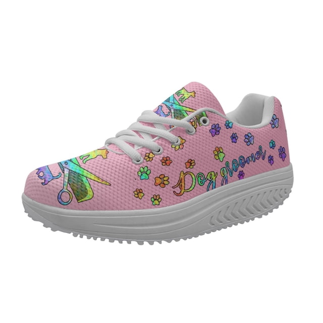 Kawaii Dog Paw Pattern Ladies Spring Autumn Sneakers Personalized Design Soft Platform Shoes Wear-Resistant Round Toe Footwear