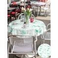 thumbnail image 5 of Outdoor Tablecloths with Umbrella Hole & Zipper, Green Flower Round Tablecloths 60 Inch, Watercolor Floral Botanical Line Drawing Print Waterproof Table Cloth, Patio/Pool/Picnic Table Covers, 5 of 8