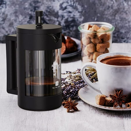 

Homitt French Press Coffee Maker 21 oz Camping Plastic Glass French Coffee Press Medium Size Tea and Frothed Milk Press 100% BPA Free Prensa Francesa Rust-Free and Dishwasher Safe (21 oz)