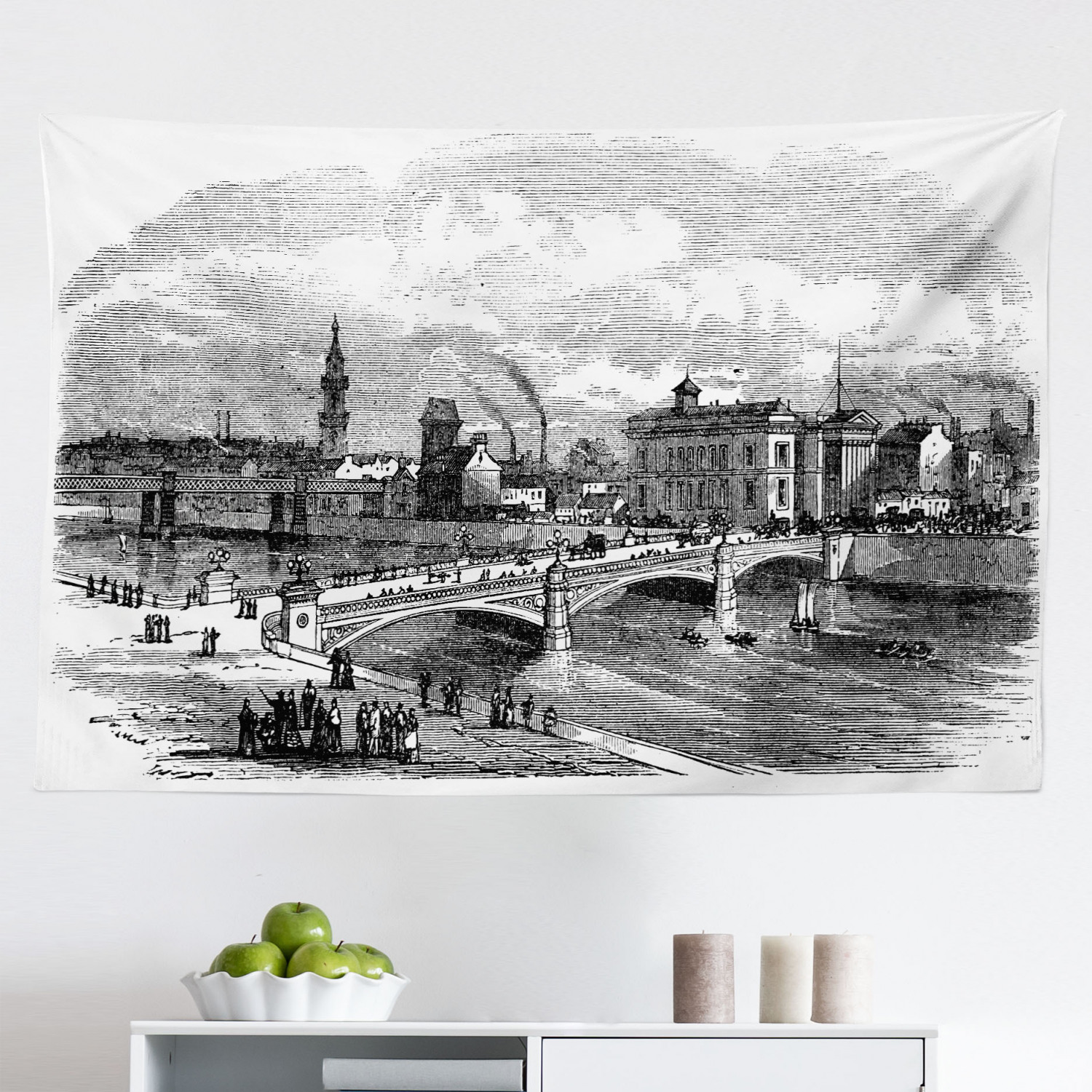 View of Scotland Tapestry, Celtic Traditional Royal Pattern with Flowers ...