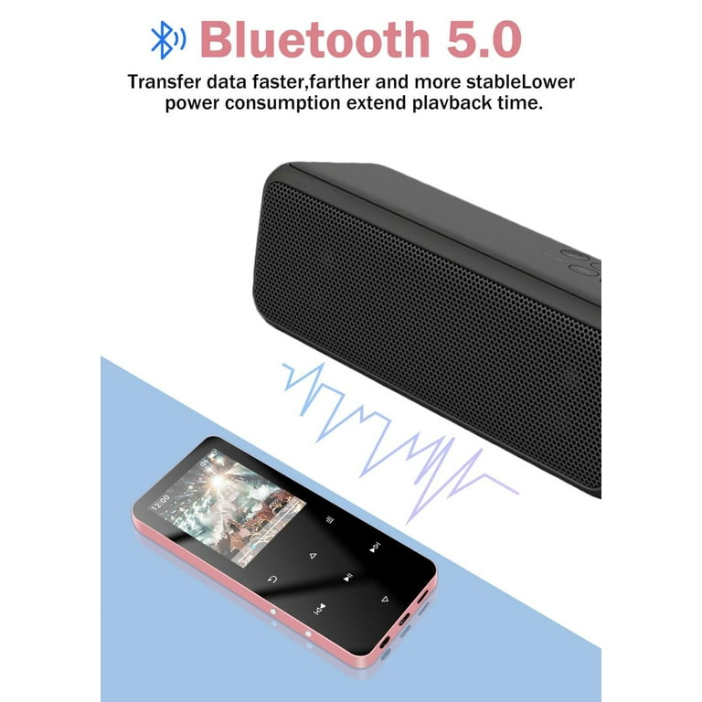 Telele 64GB Mp3 Player with Bluetooth 5.0 - Portable Digital Lossless Music  MP3 MP4 Player with FM Radio HD Speaker