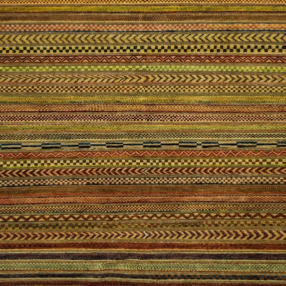 Ahgly Company Indoor Square Abstract Red Brown Oriental Area Rugs, 7' Square