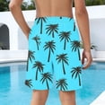 thumbnail image 7 of Cethrio Boys Beach Shorts, Stretchy Holiday Elastic Waist Relaxed Fit Board Shorts Blue Size 14-16, 7 of 7