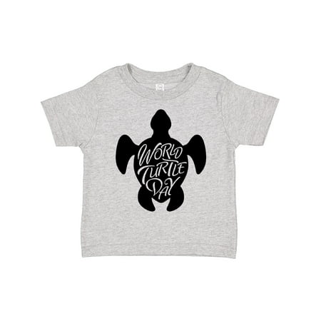 

Inktastic World Turtle Day with Sea Turtle in Black Gift Toddler Boy or Toddler Girl T-Shirt