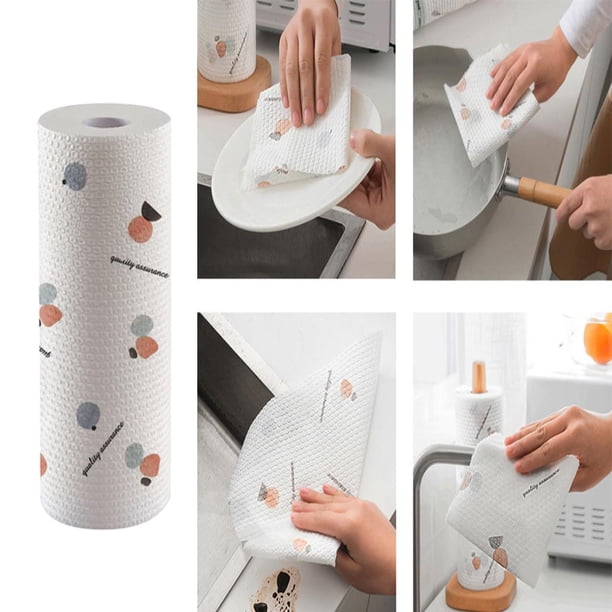 1 de papel de cocina Toallas Paño de limpieza de platos Toallas absorbentes de agua Trapos Paño absorbente de aceite Toalla de papel par Patrón de geometría perfecl Paños de limpieza desechables