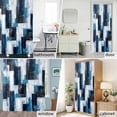 thumbnail image 5 of Shower Curtain Bathroom Set Abstract Graffiti Blue White Color Block Waterproof Fabric Shower Curtains with Grommets&Hooks, Retro Oil Painting Art Privacy Bath Curtain for Bathtub 36x72in, 5 of 9