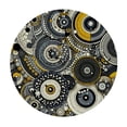 thumbnail image 2 of PIKWEEK  Round Tablecloth Fitted Waterproof Table Cover Watercolor Abstract Geometric Art,Elastic Edged Washable Table Cloths for Kitchen Dinning Picnic Party Decor Circle Polka Dot Stripe on White, 2 of 7