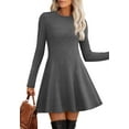 thumbnail image 2 of CAILDANL Sweater Dress for Women Fall 2025 Long Sleeve Crew Neck Ribbed Knit Fit and Flare A-Line Dresses, 2 of 2