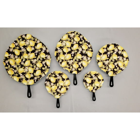 Lemon Blossoms Cast Iron Pan Covers by Penny's Needful Things (Set of 5) by Penny's Needful Things