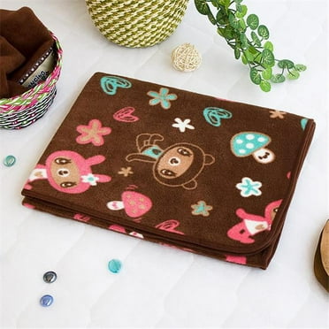 Brown Dancing Bear Fleece Throw Blanket In A String Bag