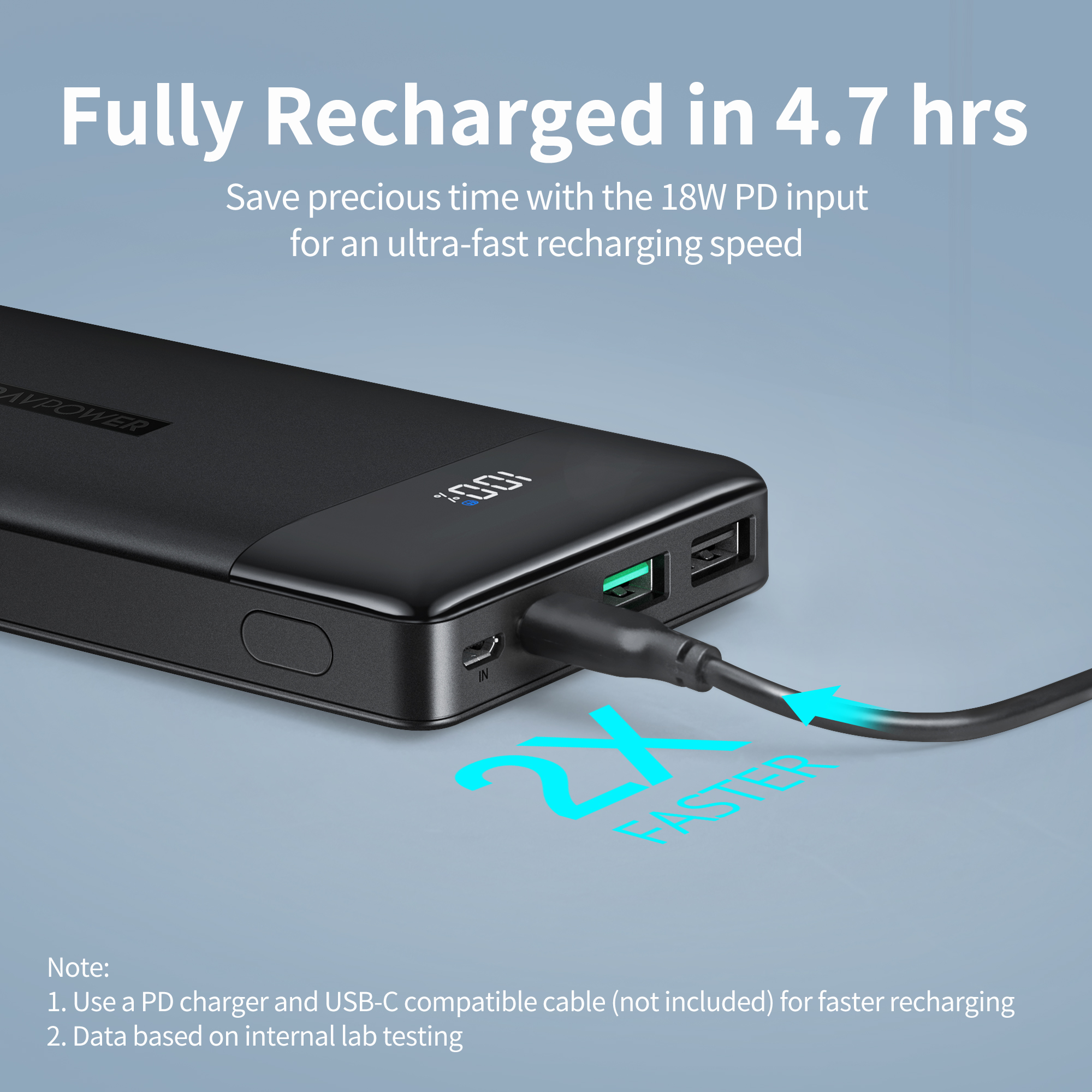 pd pioneer 15000mah 18w portable charger usb c power bank