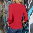 thumbnail image 3 of Oksale 3/4 Sleeve Shrits for Women Casual Crewneck Sweatshirts Cozy Loose Classic Solid Color Pullover Basic Tshirts Fall Clothes 2026 Red XL, 3 of 3