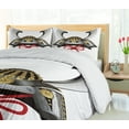 thumbnail image 5 of Ambesonne Japanese Duvet Cover Set, Samurai Kabuto, Calking, Grey Vermilion Yellow, 5 of 6