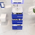 thumbnail image 6 of Eviva Deluxe 20"W x 18"D Blue Freestanding Bathroom Vanity with White Porcelain Integrated Sink, 6 of 11