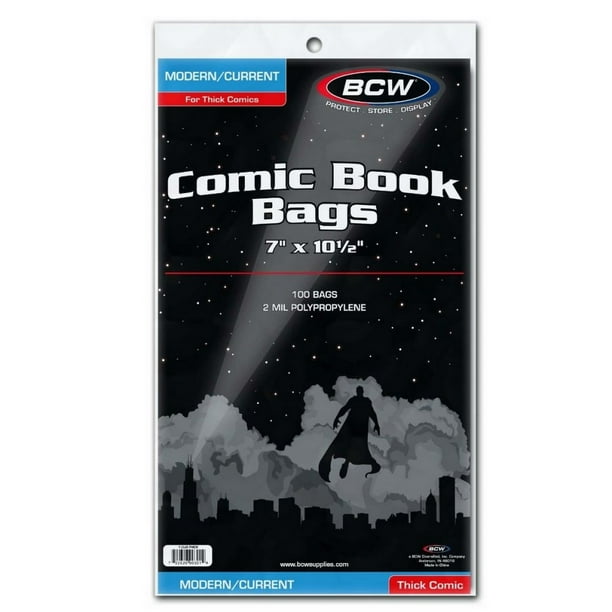 BCW Thick Modern/Current Comic Book Bags 7" x 10 1/2" (100 Pack