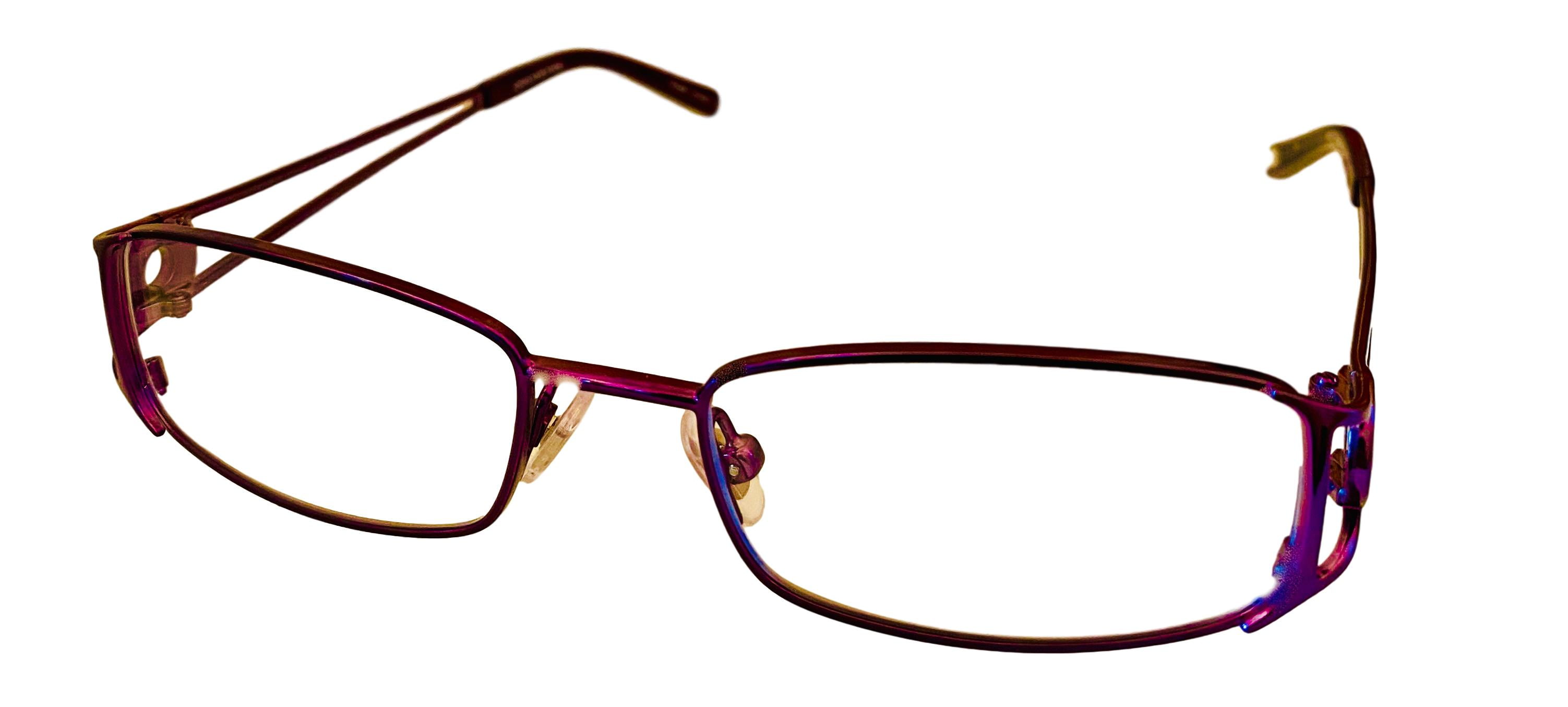 Jones New York Womens Metal Rectangle Eyewear Frame, J462. Plum 50mm